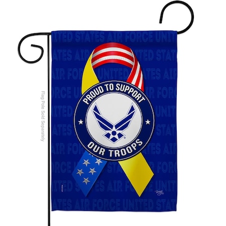 Gardencontrol 13 x 18.5 in. Support Air Force Troops Garden Flag with Armed Forces Double-Sided  Vertical Flags GA3875701
